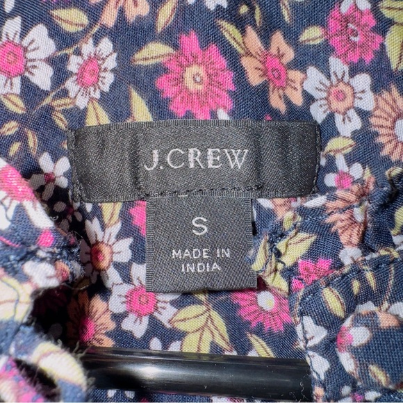 J. Crew Women's Pink and Purple Floral Print Long Sleeve Tiered Mini Dress - Picture 4 of 7